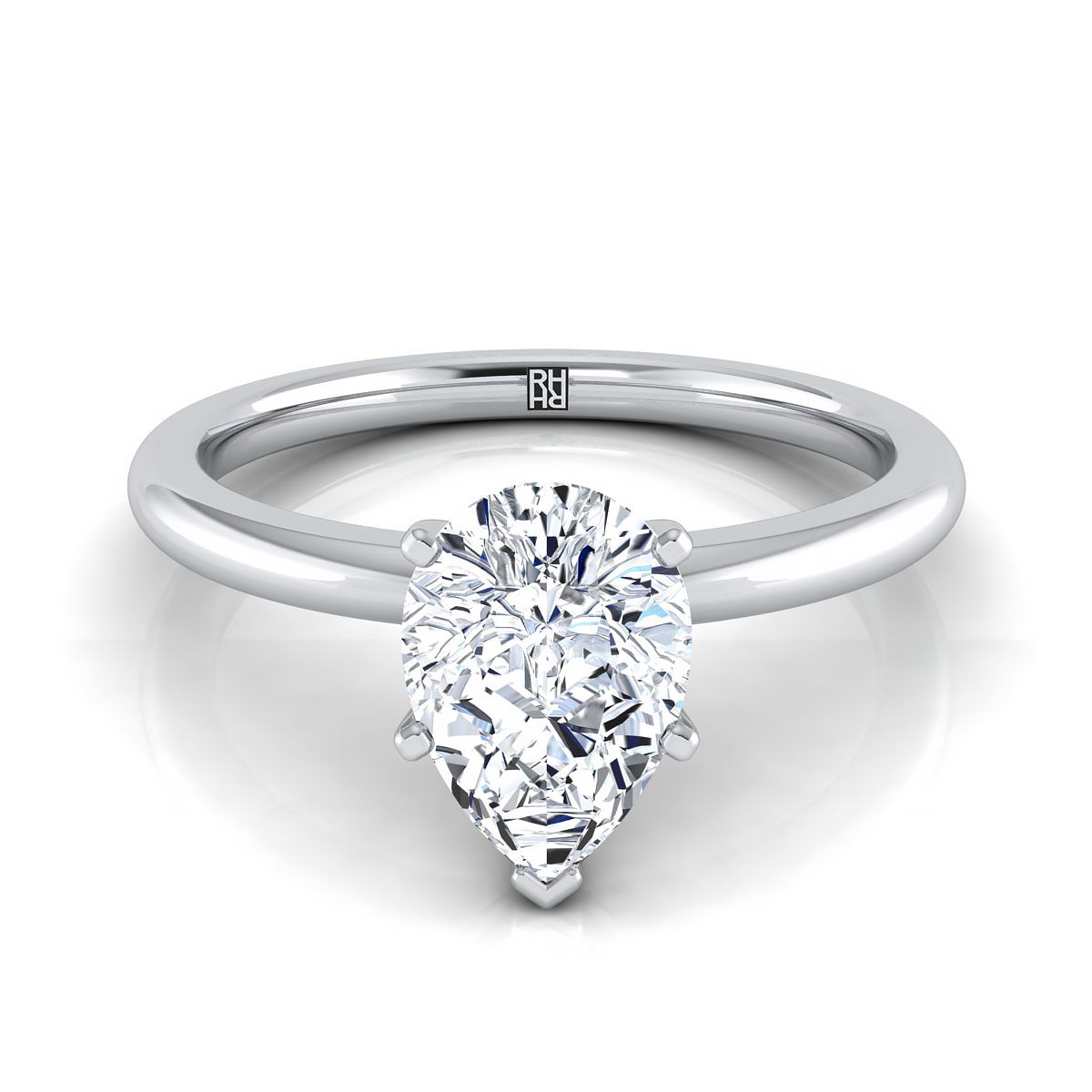 The Floria pear engagement ring setting in Platinum | RockHer