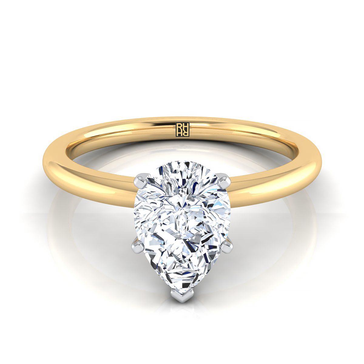 The Floria pear engagement ring setting in 18K Yellow Gold | RockHer