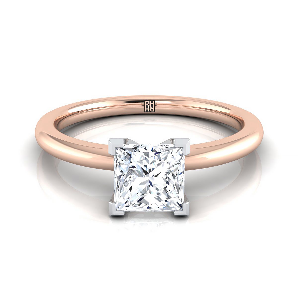 The Floria princess engagement ring setting in 14K Rose Gold | RockHer