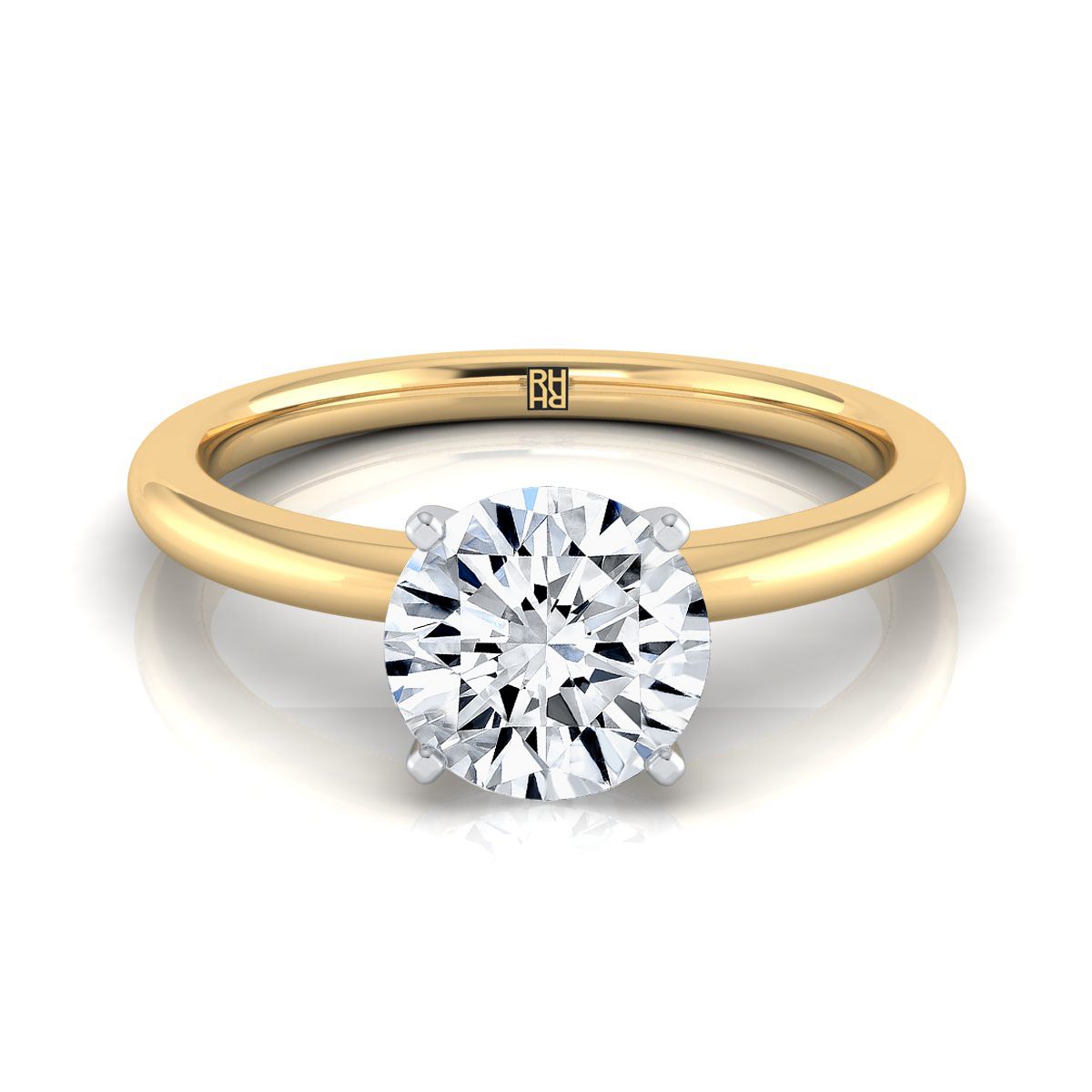 The Floria round engagement ring setting in 18K Yellow Gold | RockHer