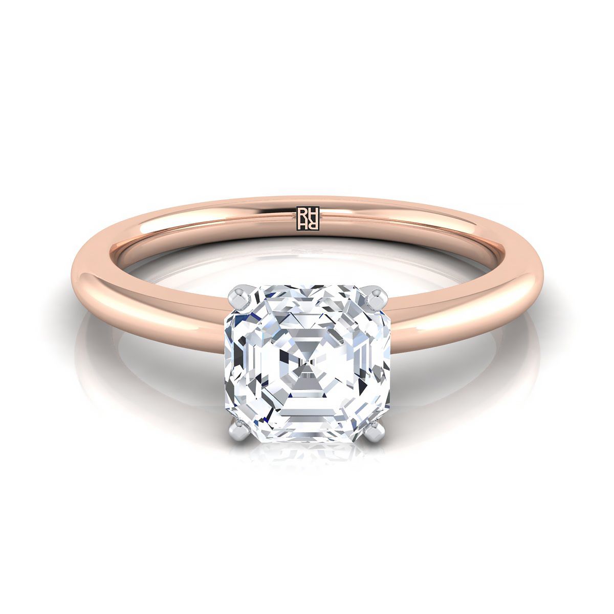 The Gilda asscher engagement ring setting in 14K Rose Gold | RockHer