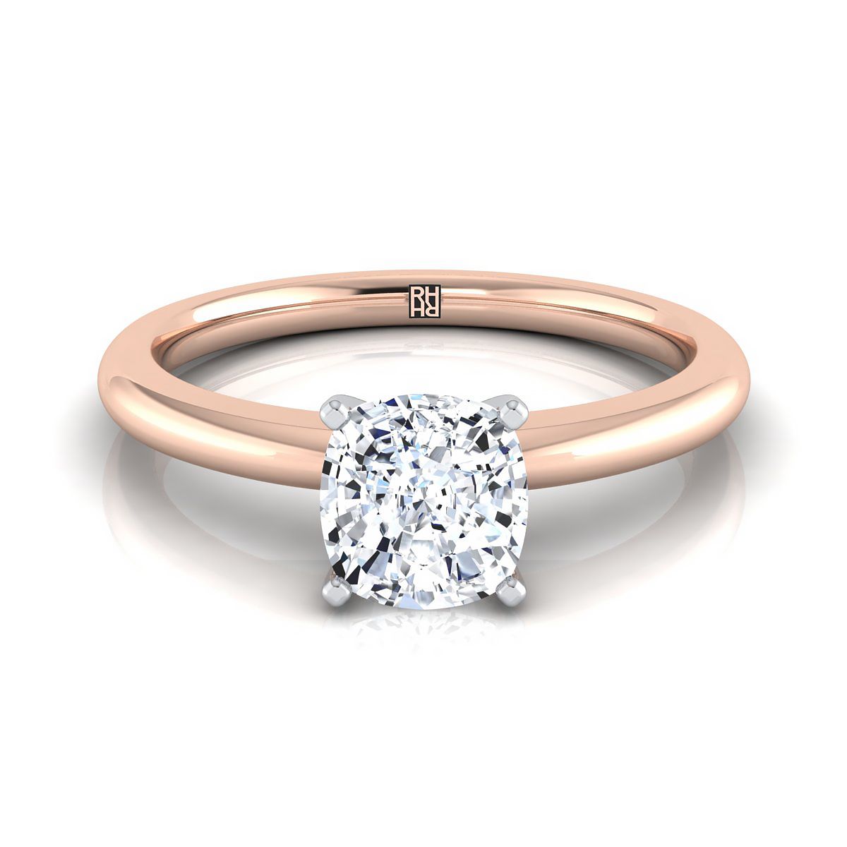 The Gilda cushion engagement ring setting in 14K Rose Gold | RockHer
