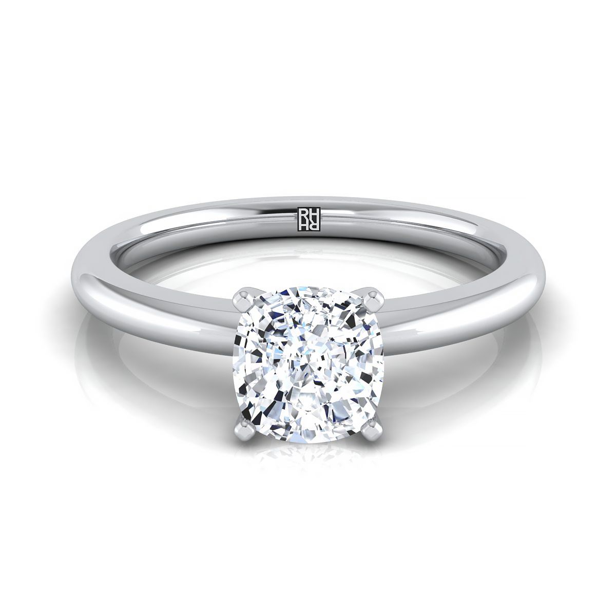 The Gilda cushion engagement ring setting in Platinum | RockHer