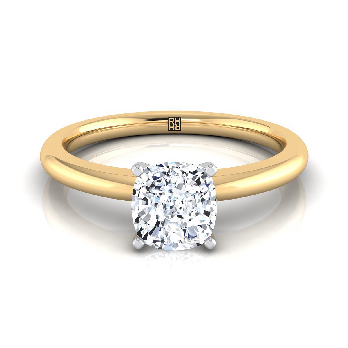 The Gilda cushion engagement ring setting in 18K Yellow Gold | RockHer