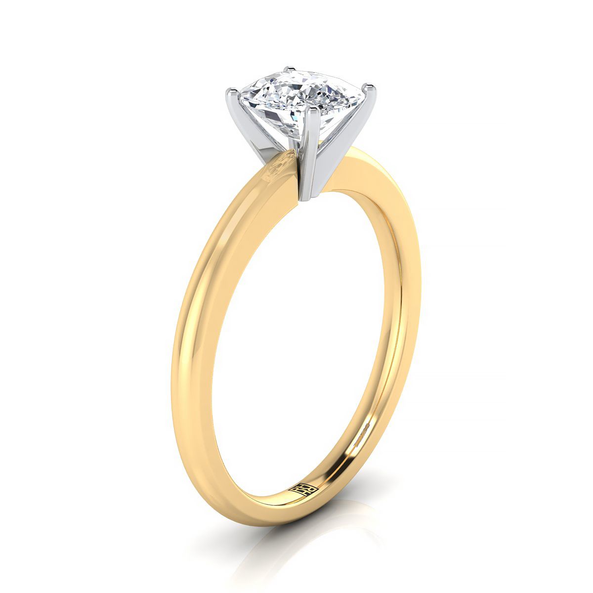 Select Solitaire Cut styling on The Gilda cushion engagement ring setting | RockHer