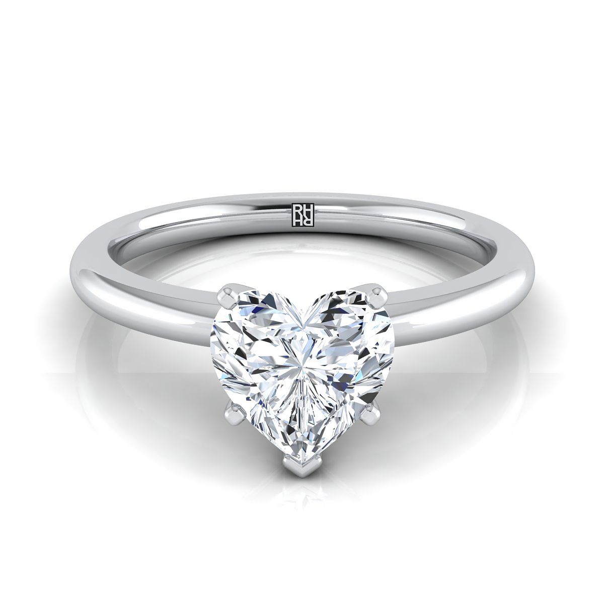 The Gilda heart engagement ring setting in 18K White Gold | RockHer