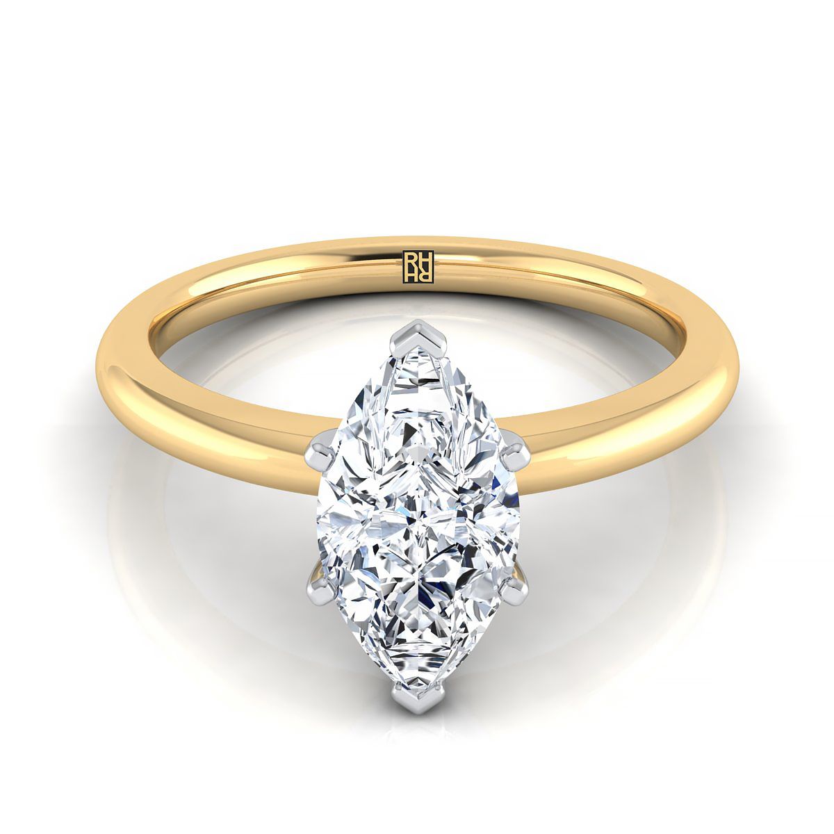 The Gilda marquise engagement ring setting in 18K Yellow Gold | RockHer
