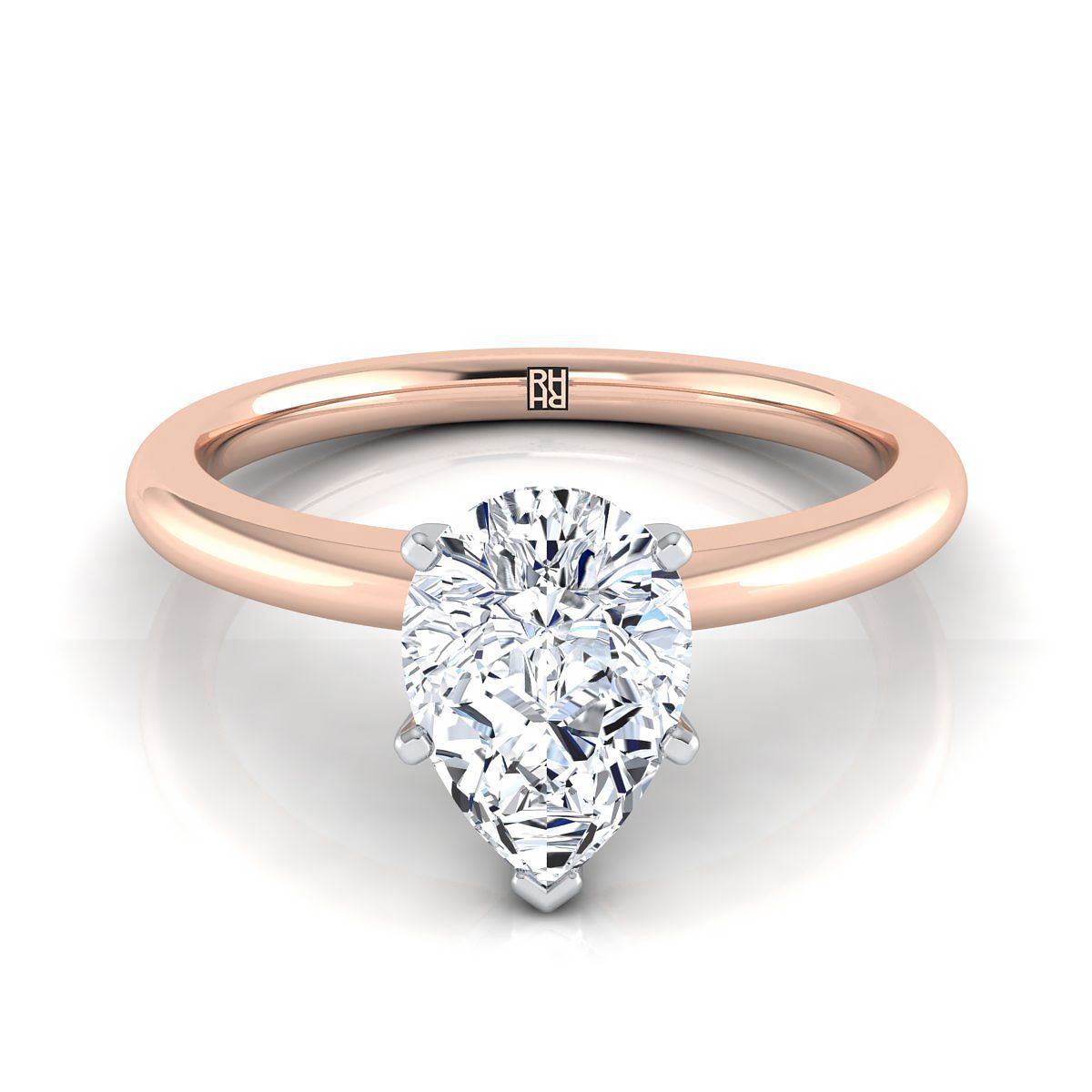 The Gilda pear engagement ring setting in 14K Rose Gold | RockHer