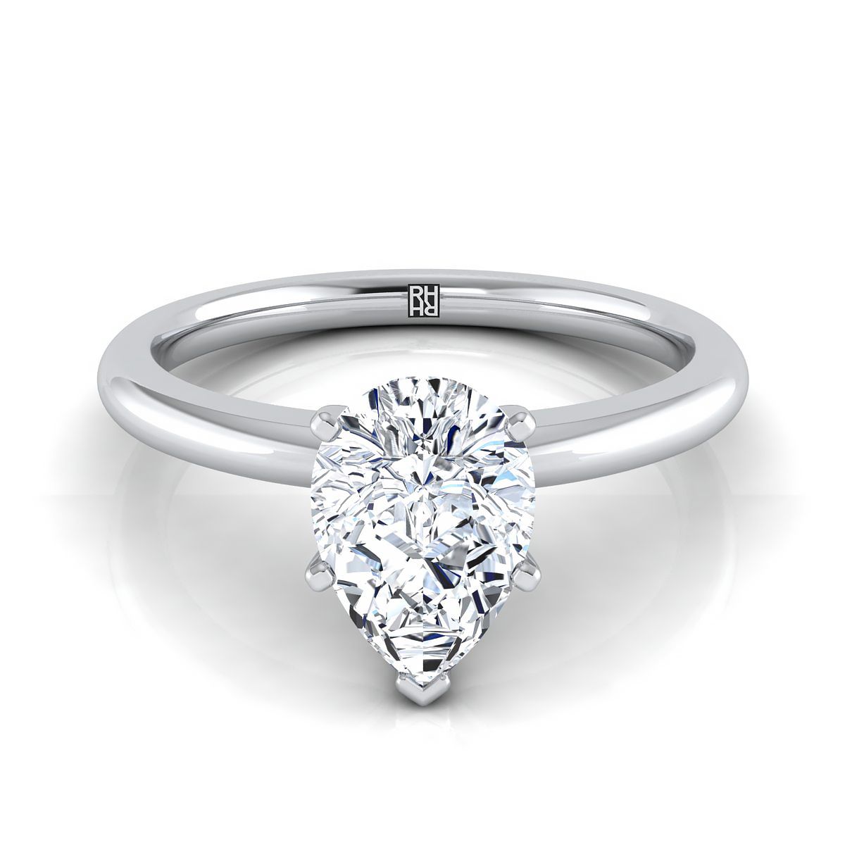 The Gilda pear engagement ring setting in Platinum | RockHer