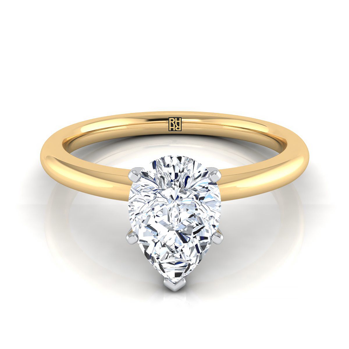 The Gilda pear engagement ring setting in 18K Yellow Gold | RockHer