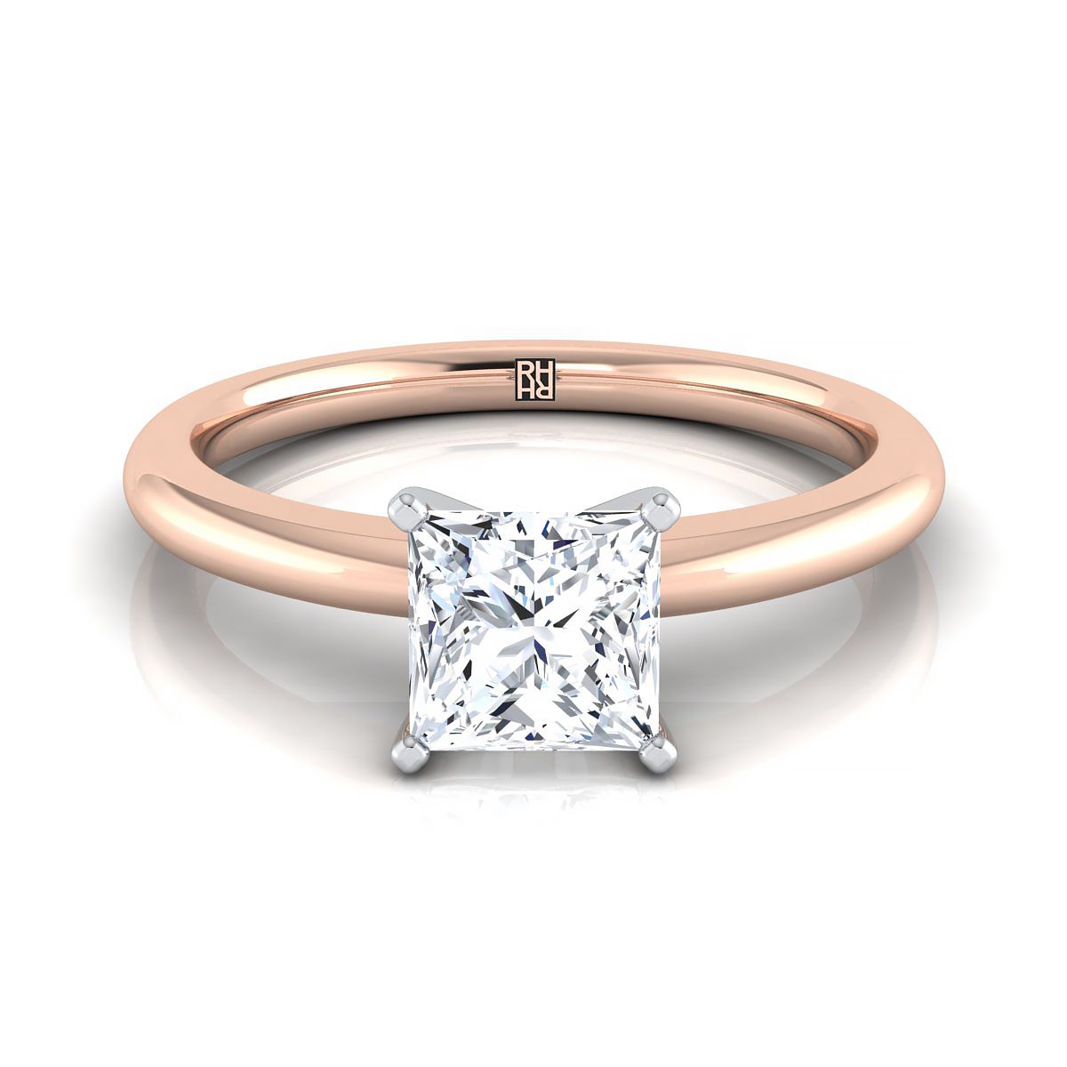 The Gilda princess engagement ring setting in 14K Rose Gold | RockHer