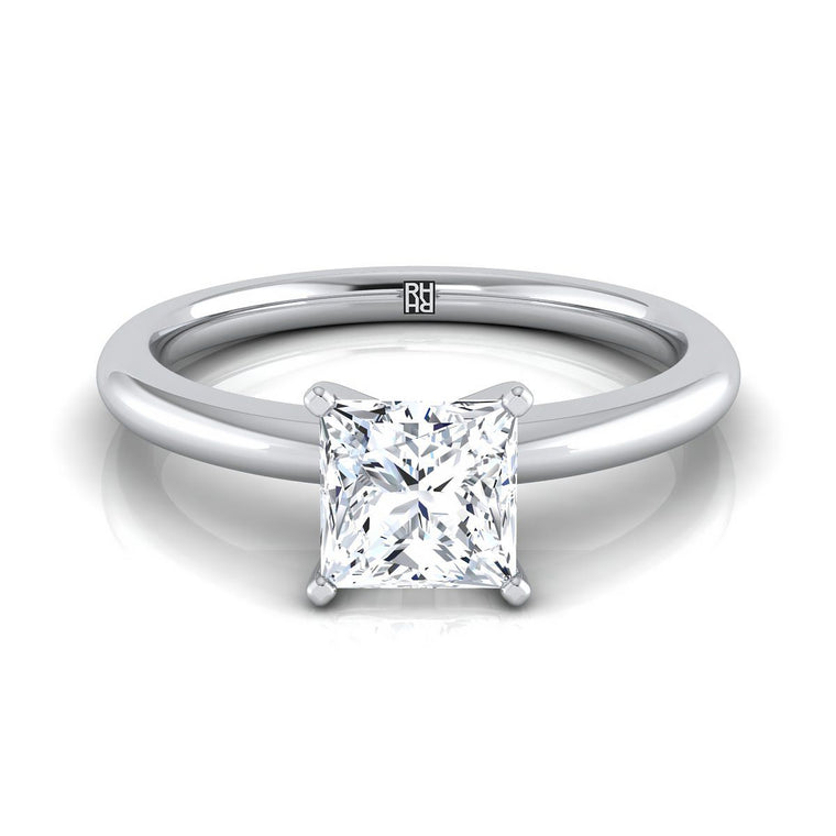 The Gilda Select Solitaire Princess Cut Lab Diamond Engagement Ring in 18K White Gold