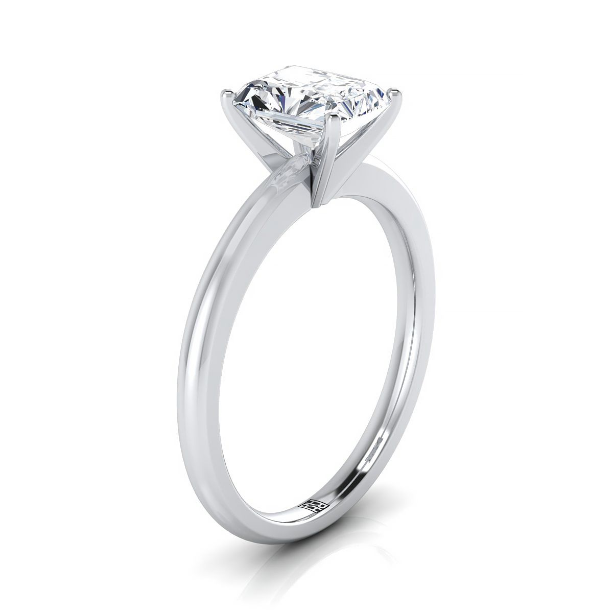 Select Solitaire Cut styling on The Gilda radiant engagement ring setting | RockHer