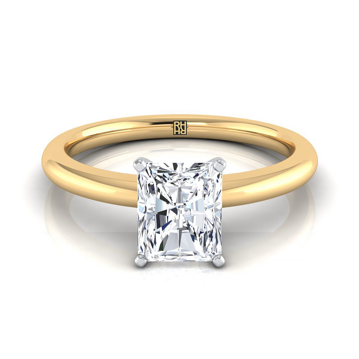The Gilda radiant engagement ring setting in 18K Yellow Gold | RockHer