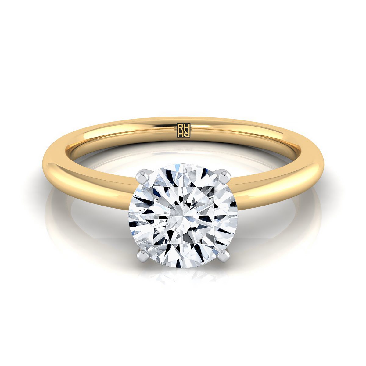 The Gilda round engagement ring setting in 18K Yellow Gold | RockHer