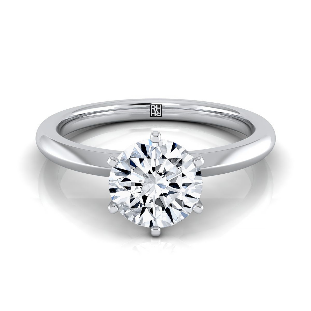The Giovanna round engagement ring setting in Platinum | RockHer