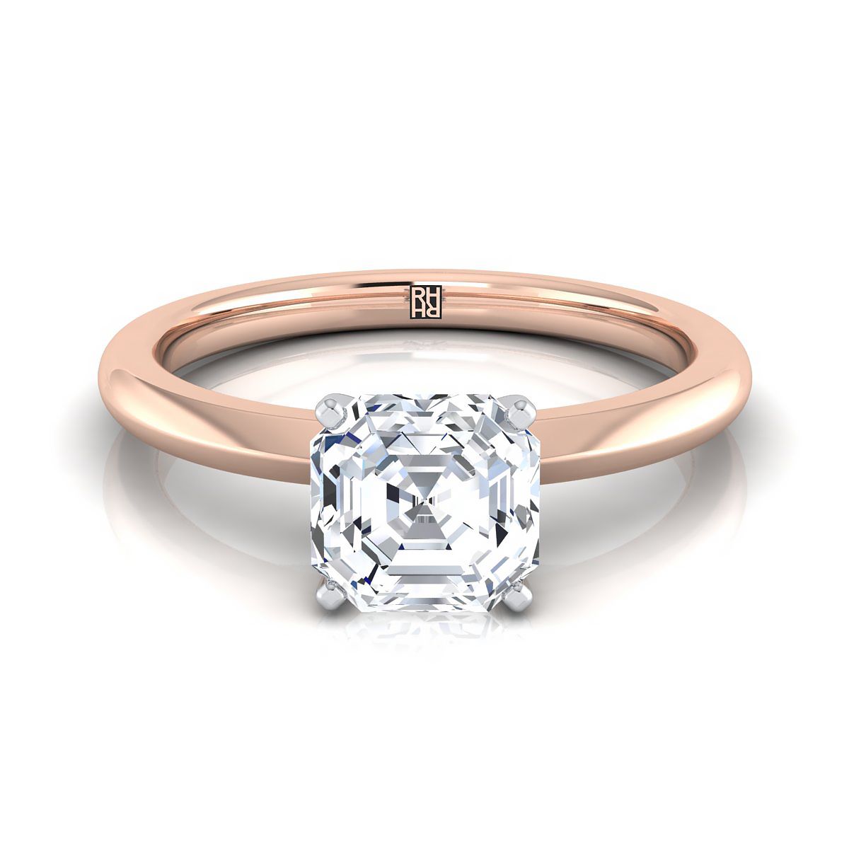 The Isolde asscher engagement ring setting in 14K Rose Gold | RockHer