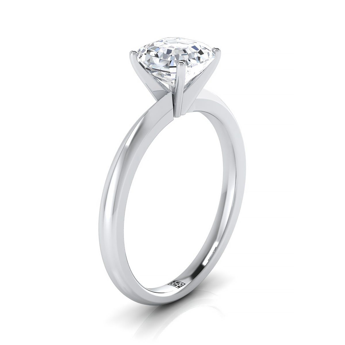 Select Knife Edge Solitaire Cut styling on The Isolde asscher engagement ring setting | RockHer