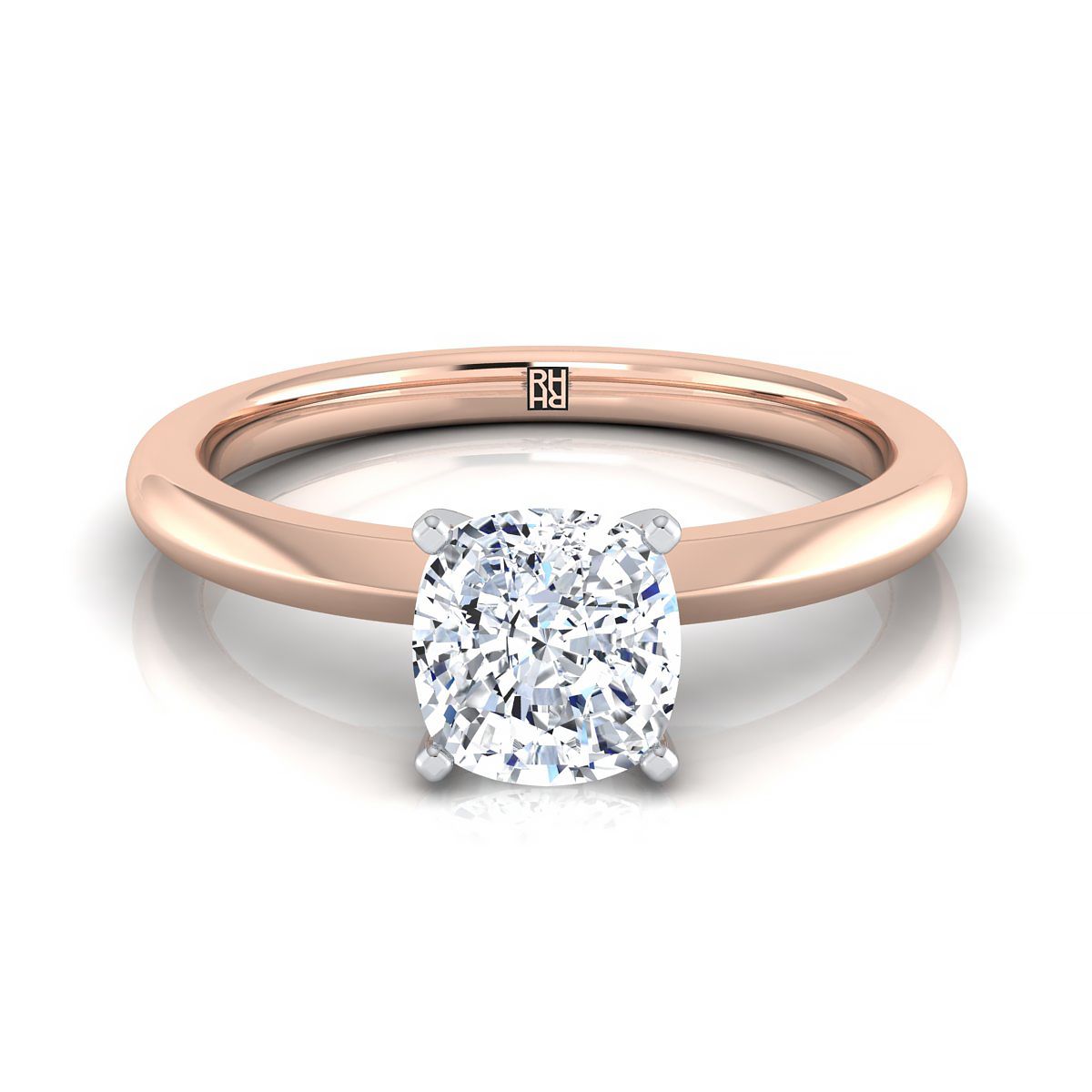 The Isolde cushion engagement ring setting in 14K Rose Gold | RockHer