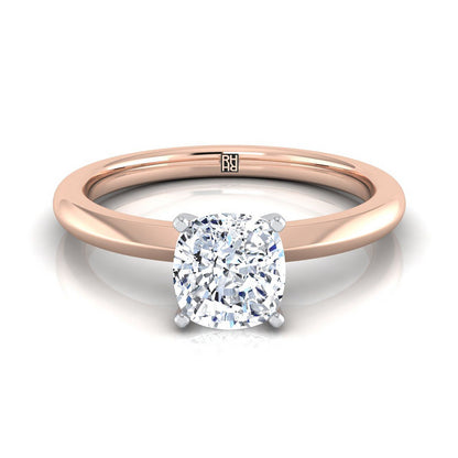 The Isolde Select Knife Edge Solitaire Engagement Ring with Lab Diamond in 14K Rose Gold - view 1