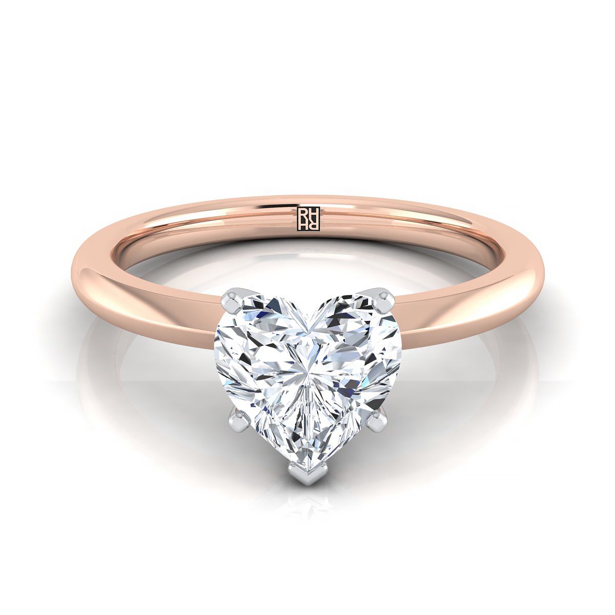The Isolde heart engagement ring setting in 14K Rose Gold | RockHer