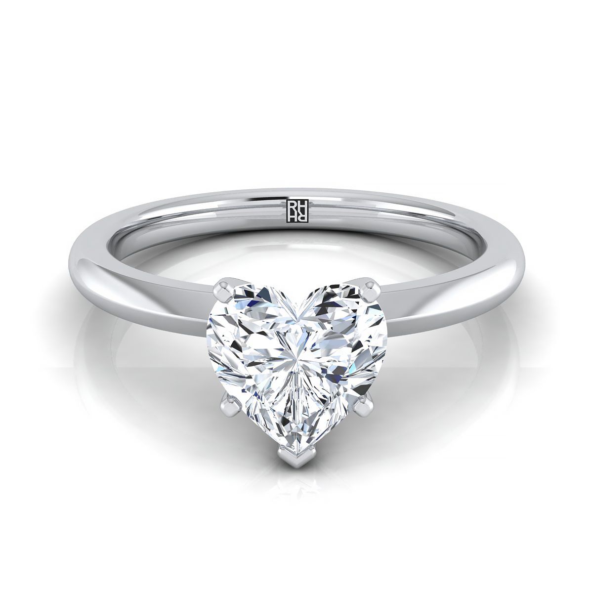 The Isolde heart engagement ring setting in Platinum | RockHer