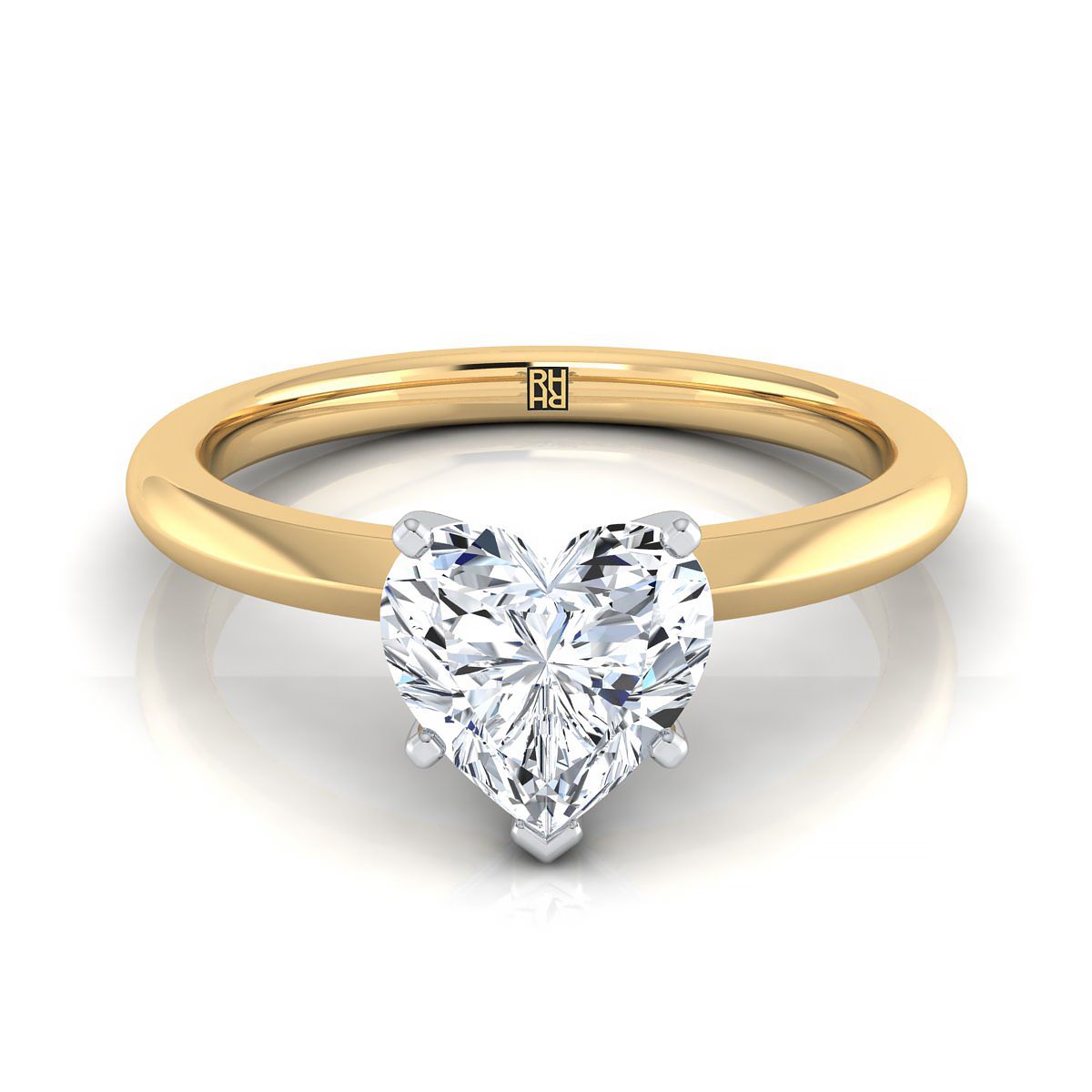 The Isolde heart engagement ring setting in 18K Yellow Gold | RockHer