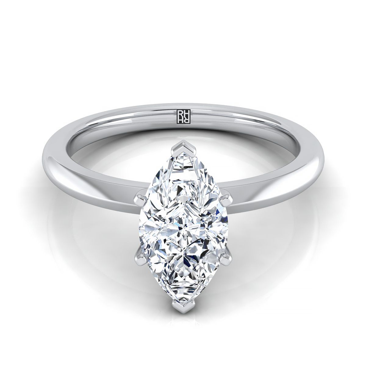 The Isolde marquise engagement ring setting in Platinum | RockHer