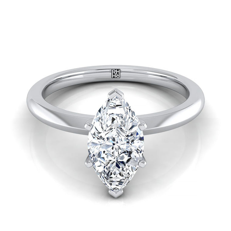 The Isolde Select Knife Edge Solitaire Marquise Lab Diamond Engagement Ring in Platinum