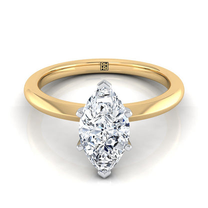 Isolde Select Knife Edge Solitaire Marquise Lab Diamond Engagement Ring in 18K Yellow Gold | RockHer