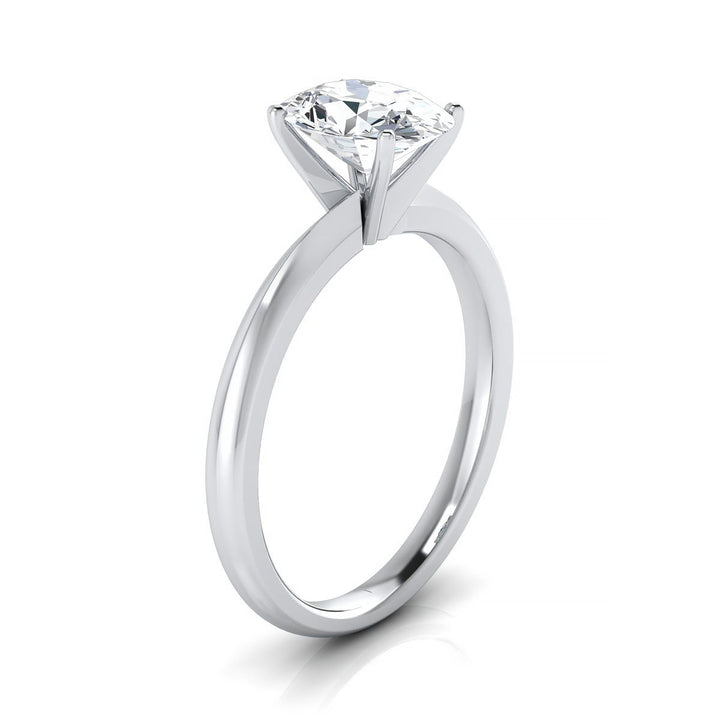 Isolde Select Knife Edge Solitaire Oval Lab Diamond Engagement Ring in 18K White Gold | RockHer