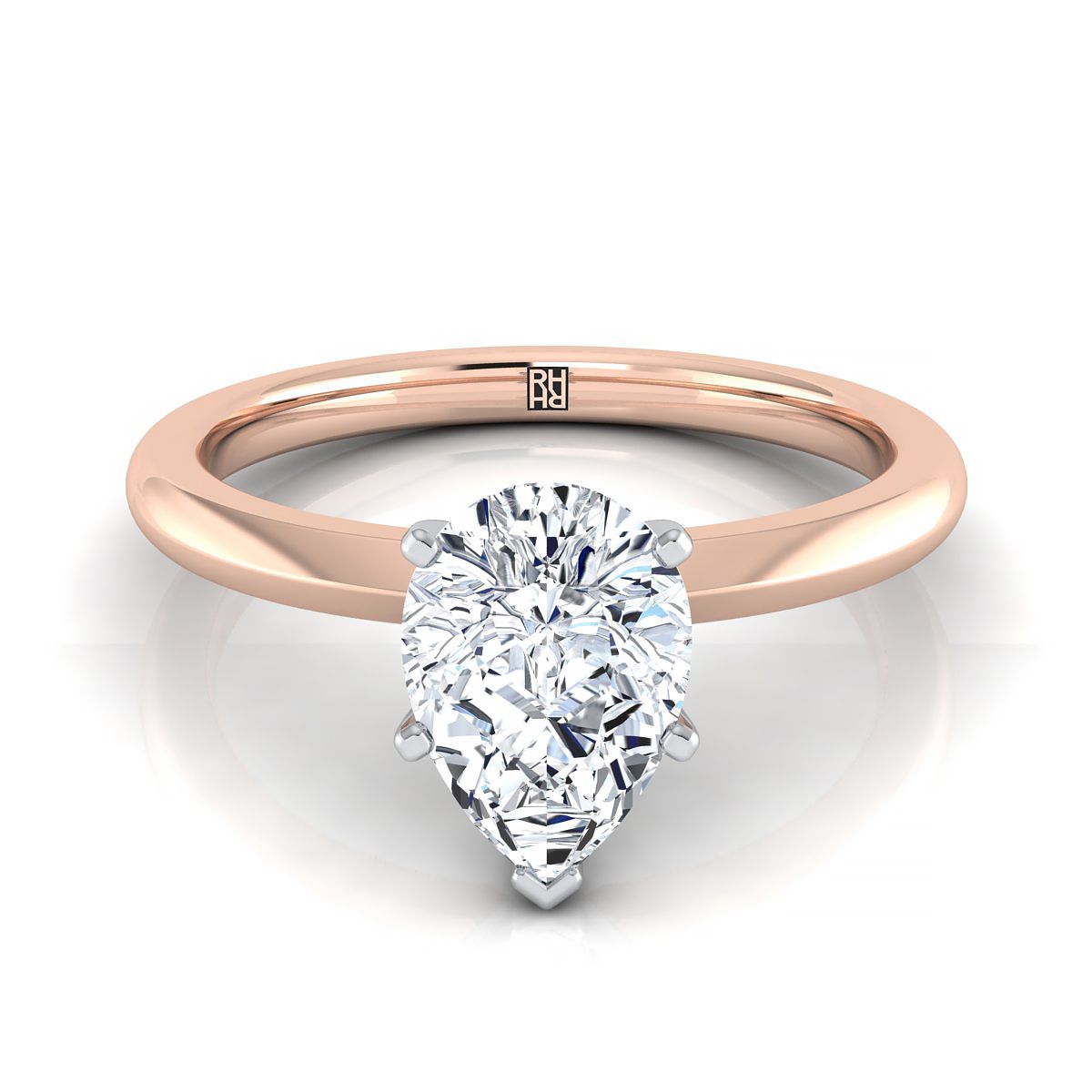 The Isolde pear engagement ring setting in 14K Rose Gold | RockHer