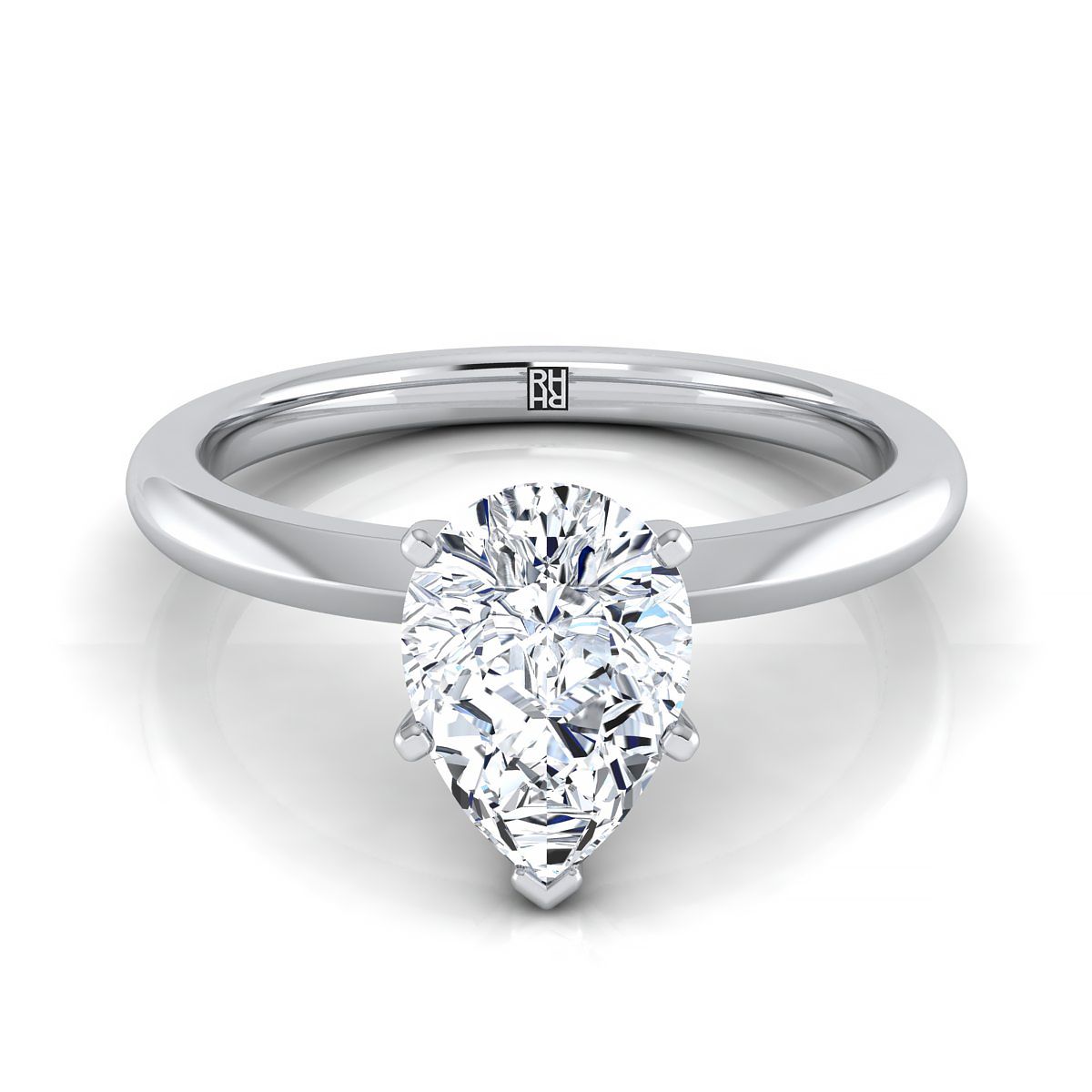 The Isolde pear engagement ring setting in Platinum | RockHer