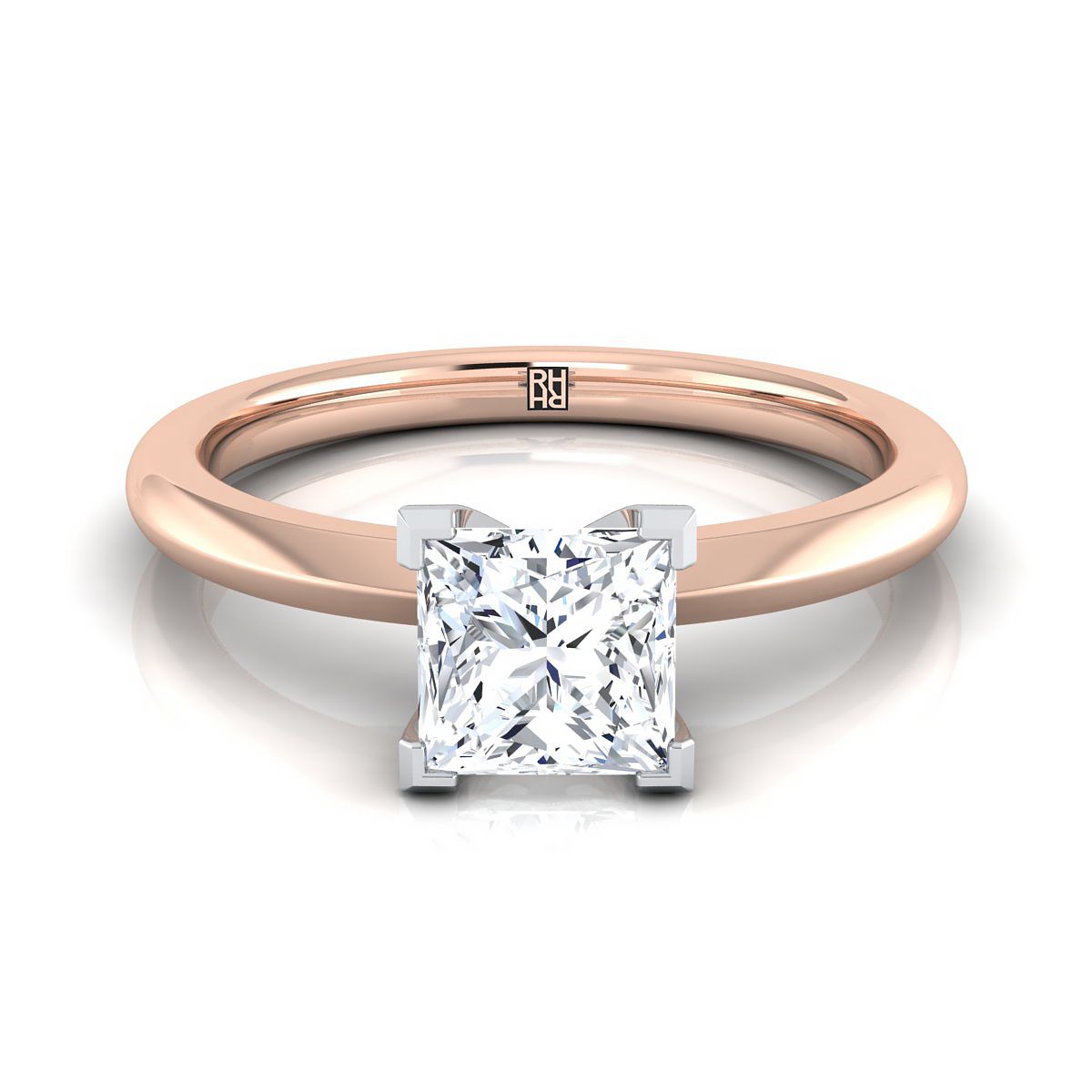 The Isolde princess engagement ring setting in 14K Rose Gold | RockHer