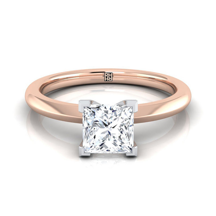 The Isolde Select Knife Edge Solitaire Princess Cut Lab Diamond Engagement Ring in 14K Rose Gold