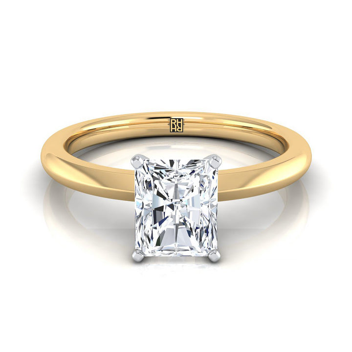 The Isolde Select Knife Edge Solitaire Engagement Ring with Lab Diamond in 18K Yellow Gold - view 1