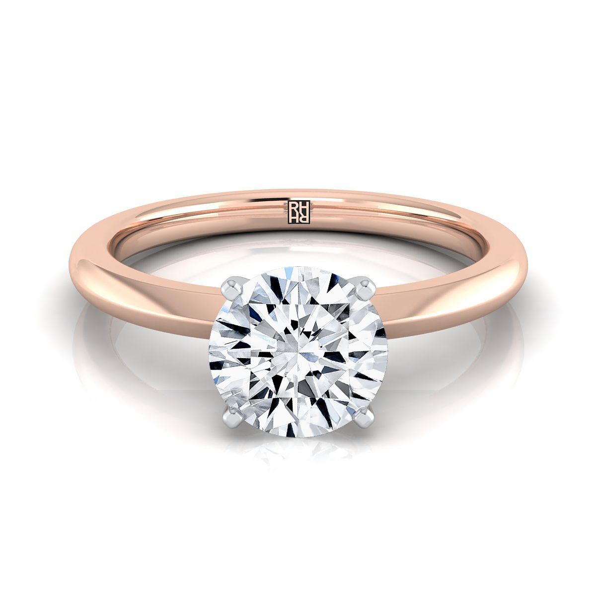 The Isolde round engagement ring setting in 14K Rose Gold | RockHer