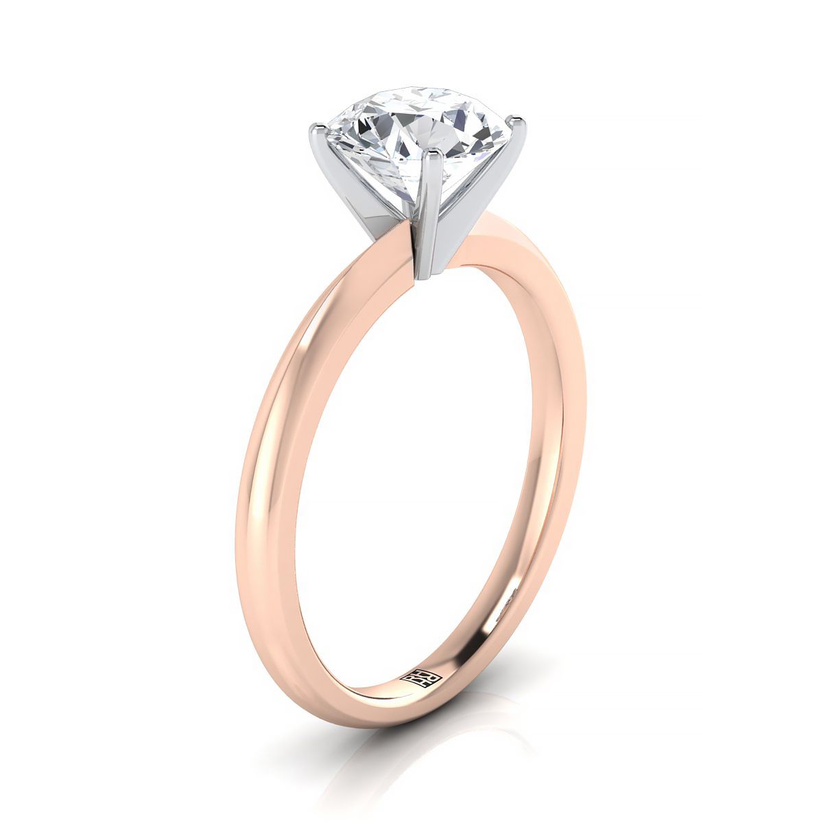 Select Knife Edge Solitaire styling on The Isolde round engagement ring setting | RockHer