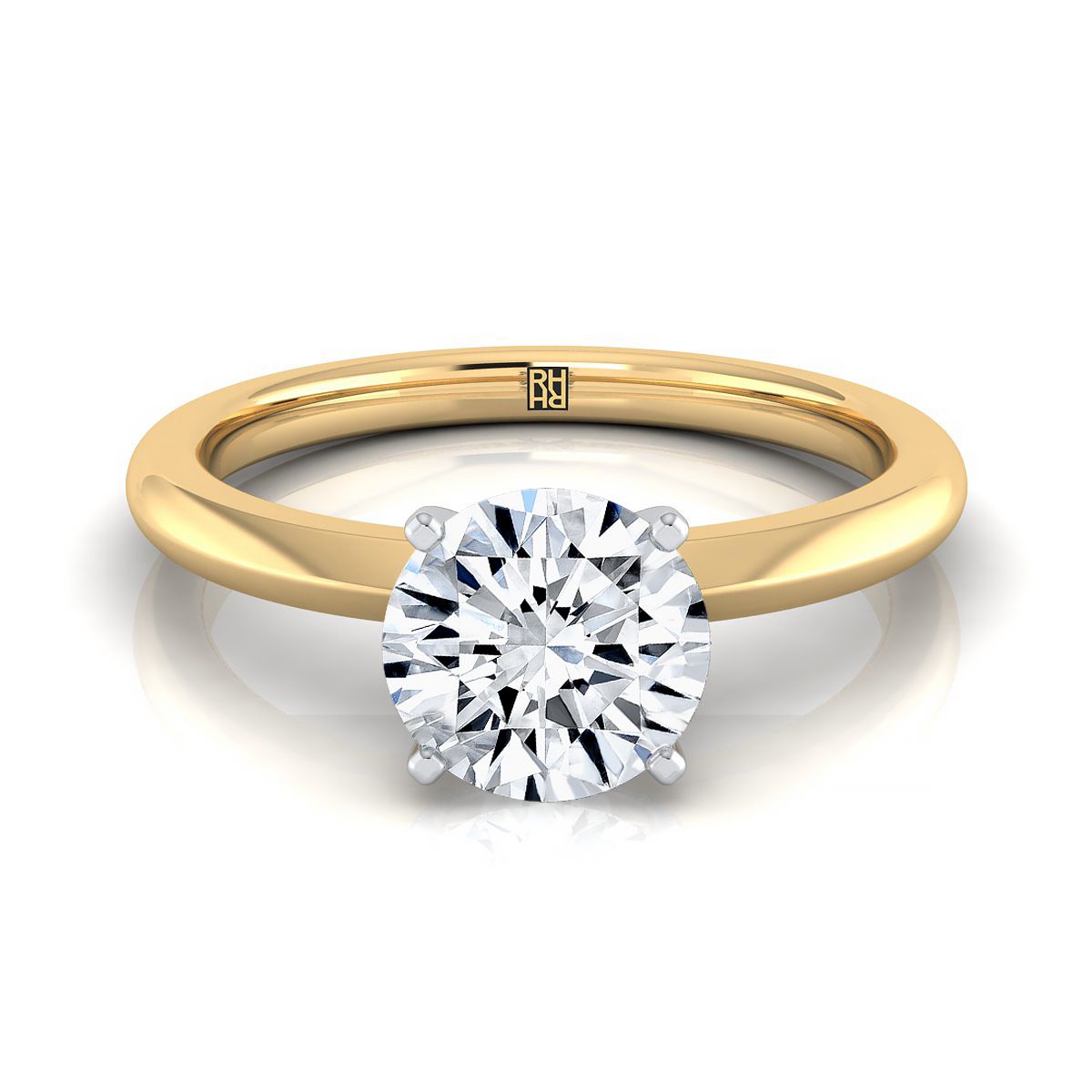 Isolde Select Knife Edge Solitaire Round Lab Diamond Engagement Ring in 18K Yellow Gold | RockHer