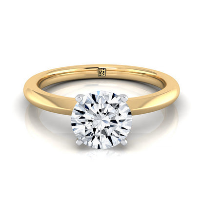 Isolde Select Knife Edge Solitaire Round Lab Diamond Engagement Ring in 18K Yellow Gold | RockHer