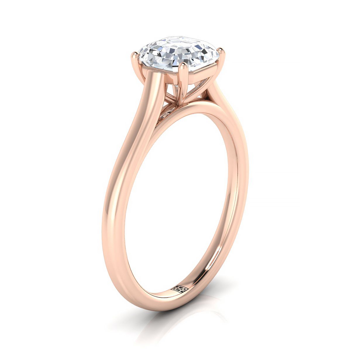 Select Cathedral Solitaire Cut styling on The Juliette asscher engagement ring setting | RockHer