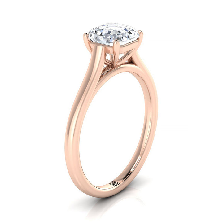 The Juliette Select Cathedral Solitaire Engagement Ring with Lab Diamond in 14K Rose Gold - view 2