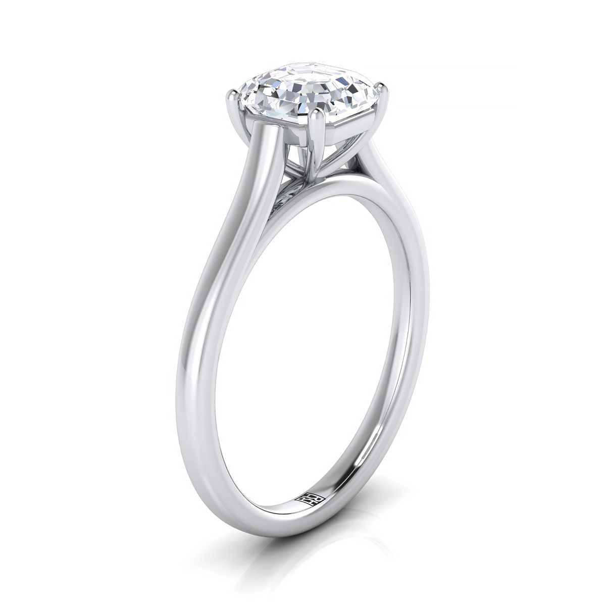 Select Cathedral Solitaire Cut styling on The Juliette asscher engagement ring setting | RockHer