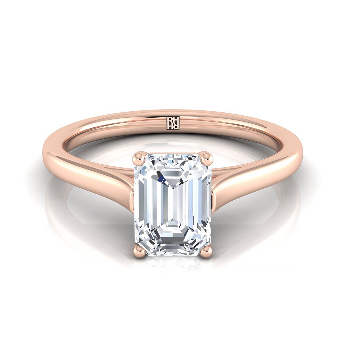 The Juliette emerald engagement ring setting in 14K Rose Gold | RockHer