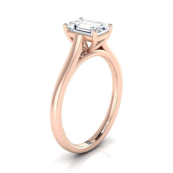 The Juliette Select Cathedral Solitaire Engagement Ring with Lab Diamond in 14K Rose Gold - view 2