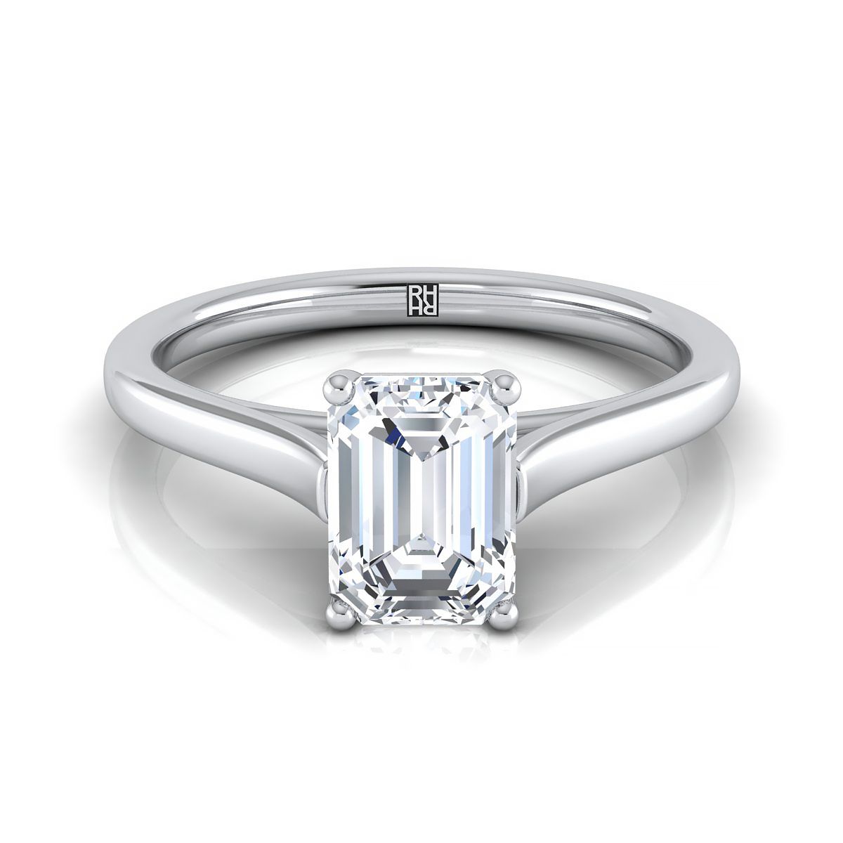 The Juliette emerald engagement ring setting in 18K White Gold | RockHer