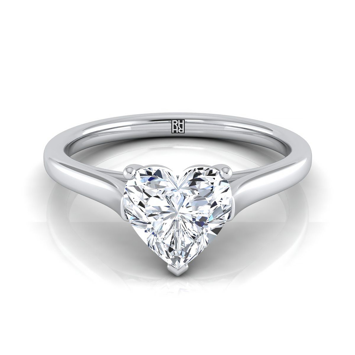The Juliette heart engagement ring setting in Platinum | RockHer
