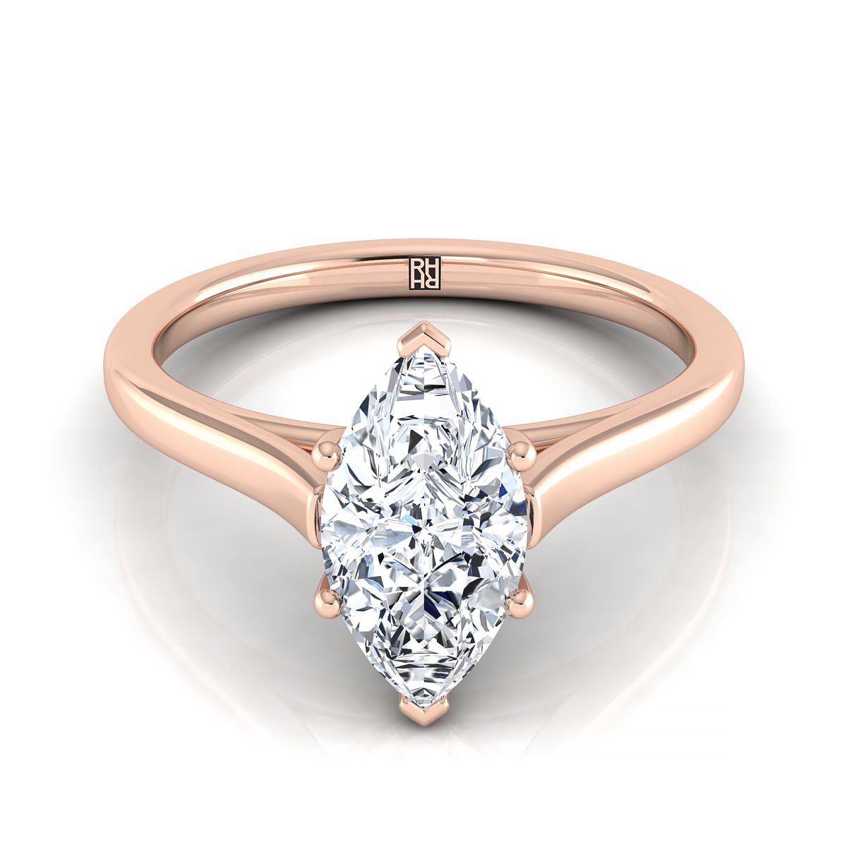 The Juliette marquise engagement ring setting in 14K Rose Gold | RockHer