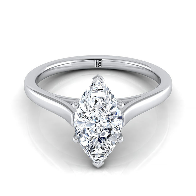 The Juliette Select Cathedral Solitaire Marquise Lab Diamond Engagement Ring in Platinum