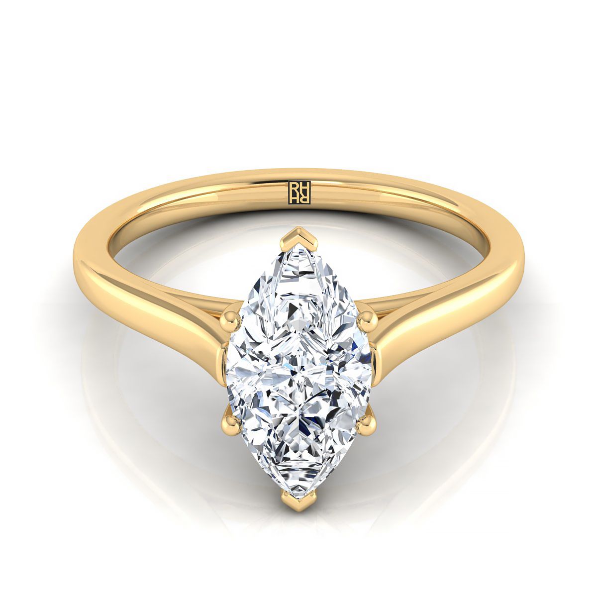 The Juliette marquise engagement ring setting in 18K Yellow Gold | RockHer